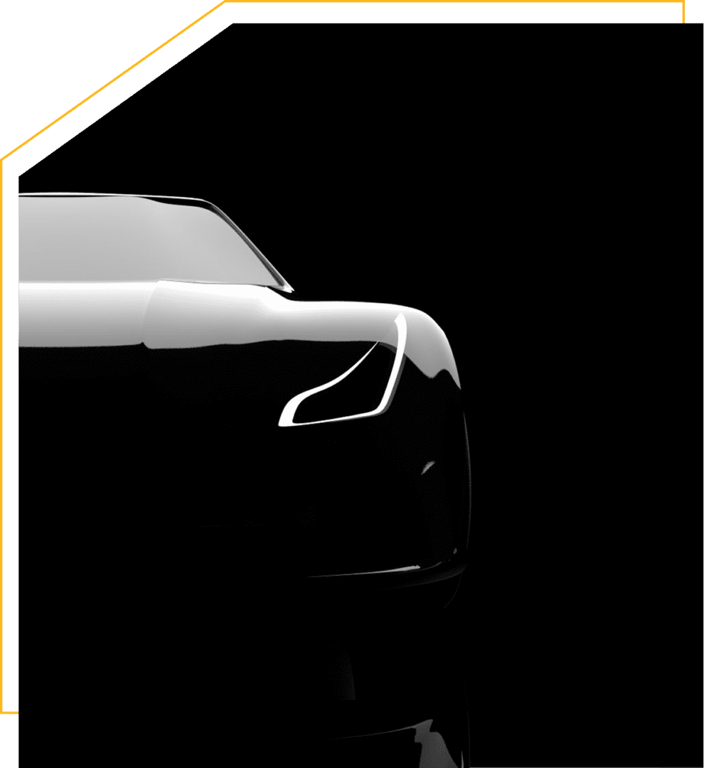 Sleek car silhouette on black background