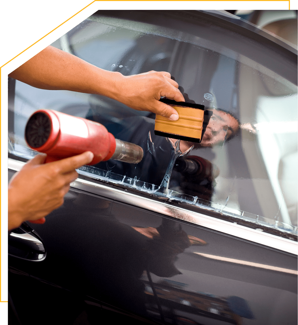 Car window tinting process