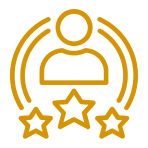 User icon with three stars