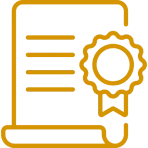 Certificate with ribbon icon
